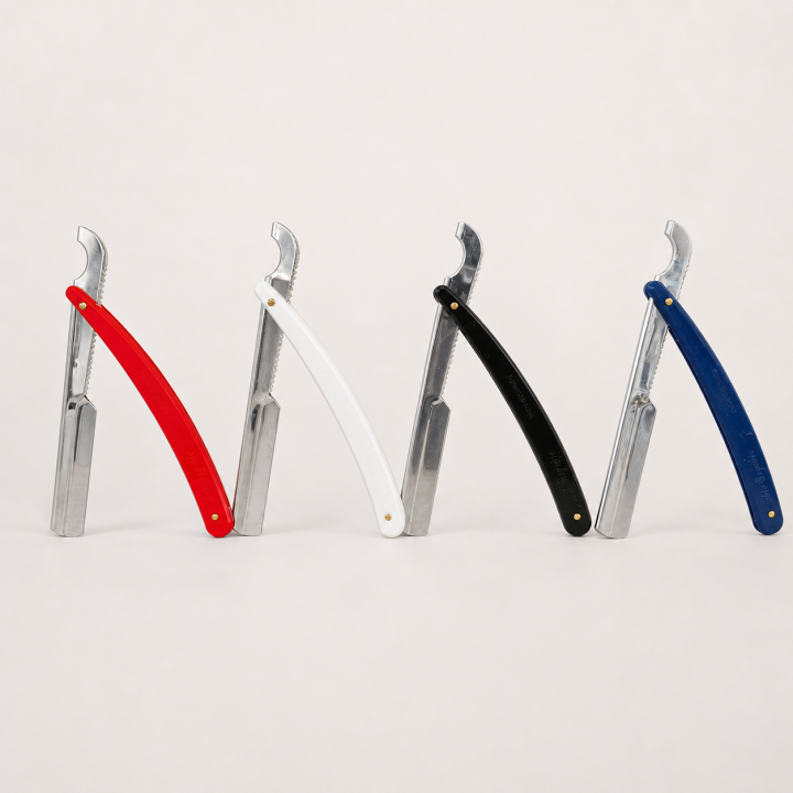 Rasiermesser – Rot, Weiß, Schwarz & Blau