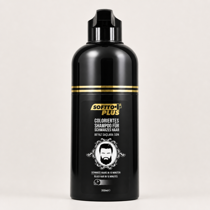 Softto Plus Coloriertes Shampoo – Schwarz 350 ml